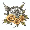 rose and barbed wire wrapped tattoo design idea