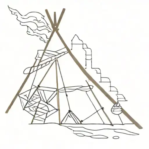 teepee, wild west tattoo design idea