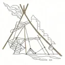 teepee, wild west tattoo design idea