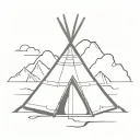 teepee, wild west tattoo design idea