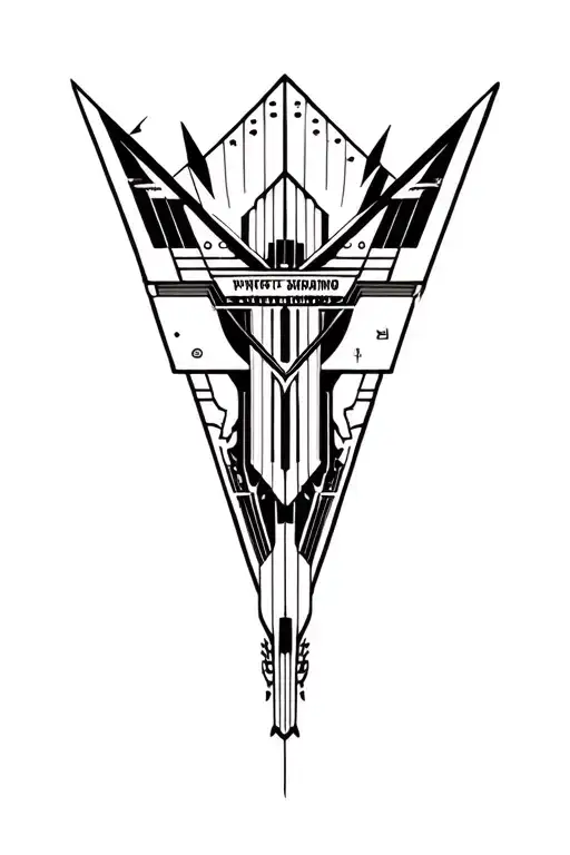 synthesizer cirquit geometric design under knee color tattoo design idea