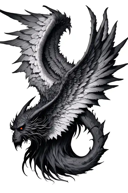 lillith demon wings tattoo design idea