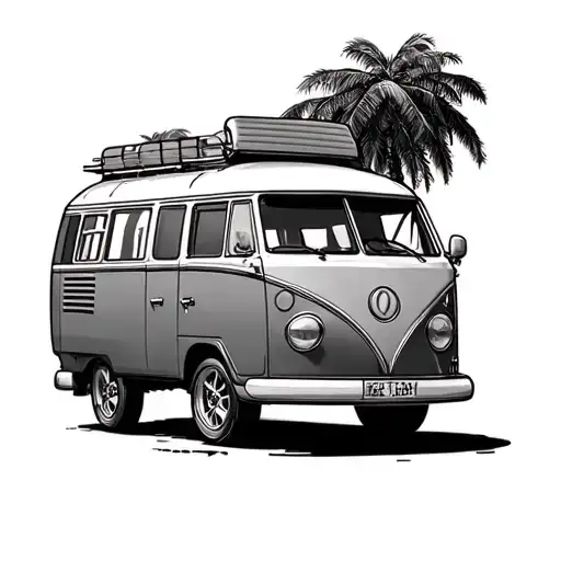 Campervan tattoo design idea
