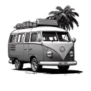 Campervan tattoo design idea