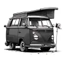 Campervan tattoo design idea