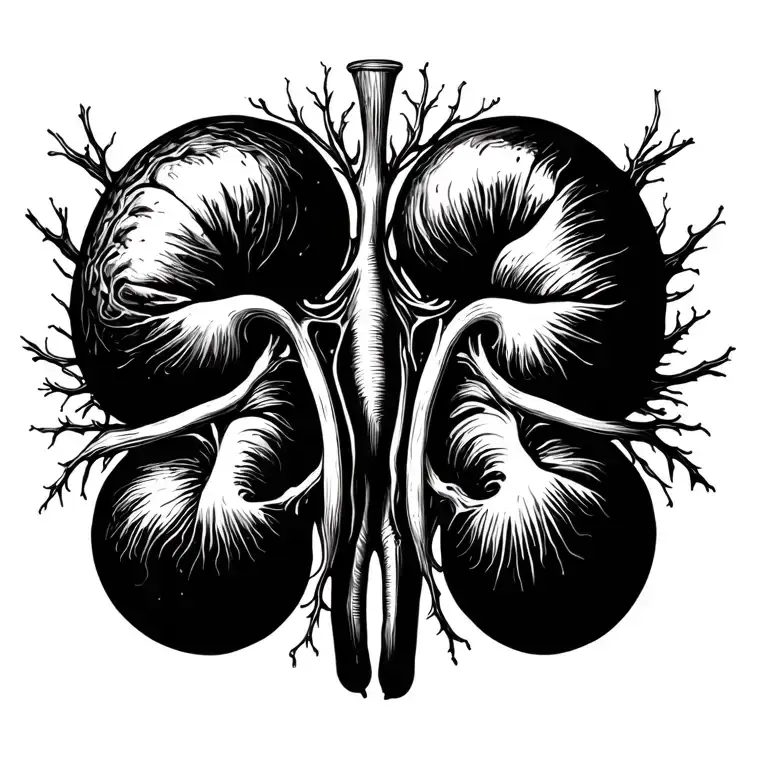 kidney tattoo design idea