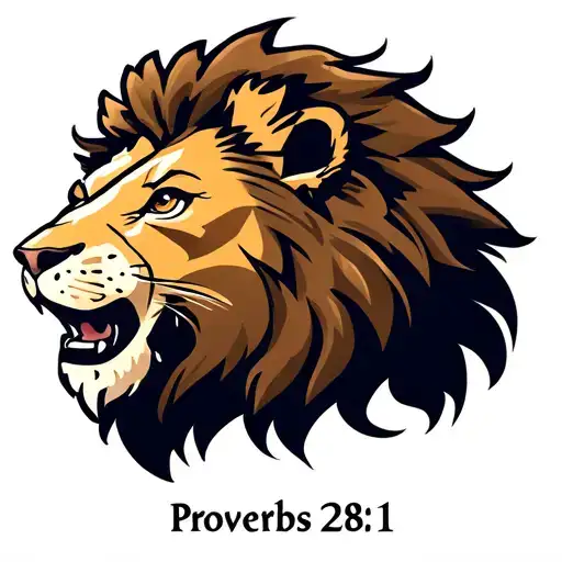 Proverbs 28:1 with lion tattoo design idea