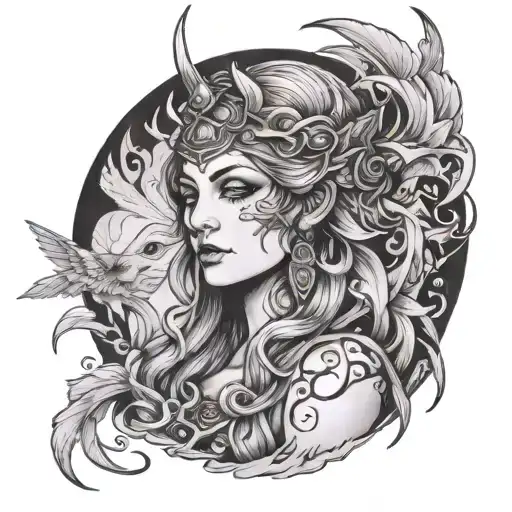 goddess freya simple tattoo tattoo design idea