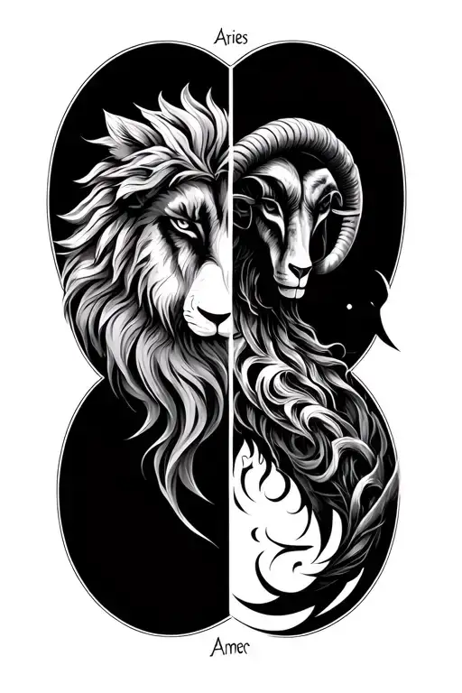 arm tattowith a combination of three signs: Leo, Aries and cancer. These should represent my brother, mother and father. tattoo design idea