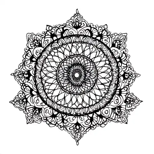 Mandala and lace pattern tattoo design idea