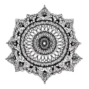 Mandala and lace pattern tattoo design idea