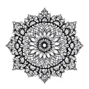 Mandala and lace pattern tattoo design idea