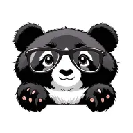 panda wearing glasses face mole sitting tattoo design idea