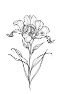 winding iris flower intertwined tattoo design idea