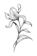 winding iris flower intertwined tattoo design idea