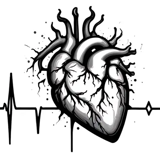 Name Heartbeat tattoo design idea