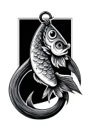 fishing hook tattoo design idea