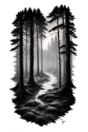 blackout forest tattoo design idea