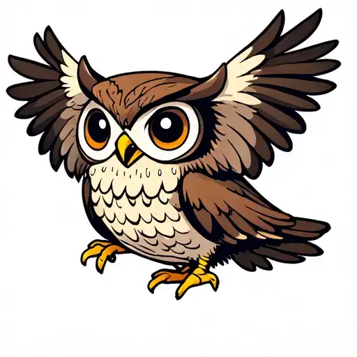 owl . japanese animation style tattoo tattoo design idea