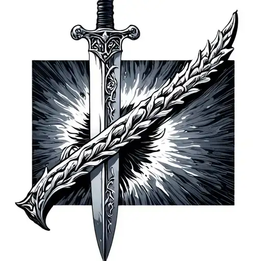 Sword Down Spine tattoo design idea