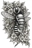 killer bee sitting tattoo design idea
