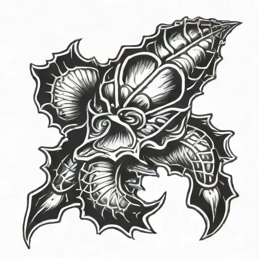 conch shell crab tattoo design idea