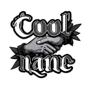 ""Cool name"" 2 hands shaking tattoo design idea