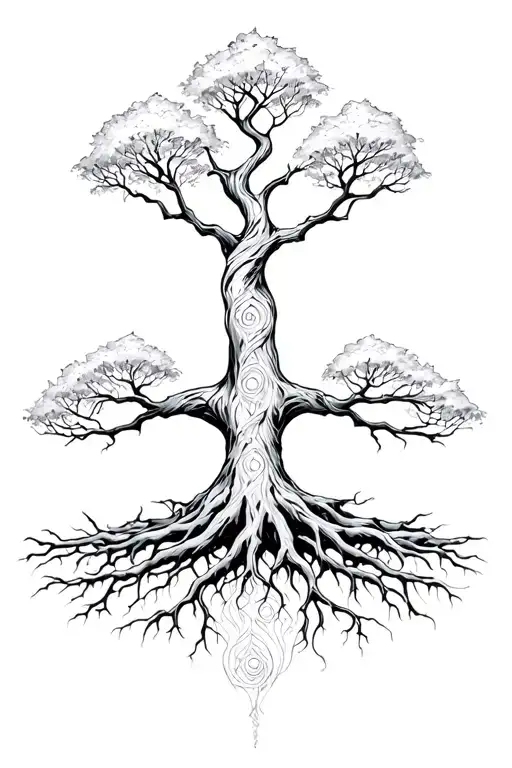 yggdrasil tree tattoo design idea