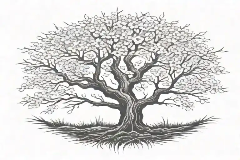 cherry tree tattoo design idea