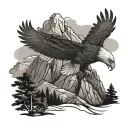 eagle over Boulder Flatirons tattoo design idea