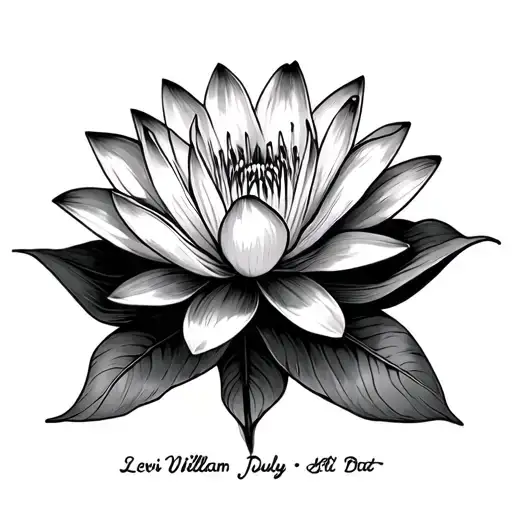 "Levi William" water lily boquet December July tattoo design idea