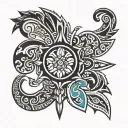 Polynesian patterns tattoo design idea