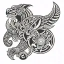 Polynesian patterns tattoo design idea
