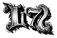 number 17 in roman numerals with shading. tattoo design idea