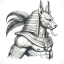anubis egiptian god tattoo design idea