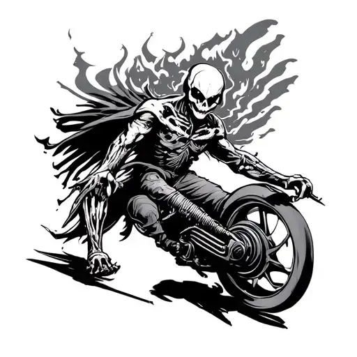 simple cosmic ghost rider tattoo design idea