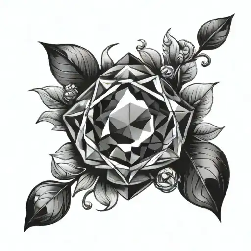 garnet gemstone tattoo design idea