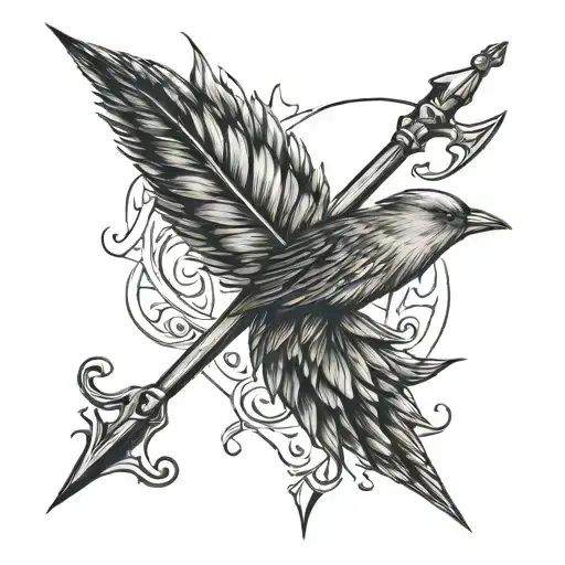 sic parvis magna with arrow   tattoo design idea