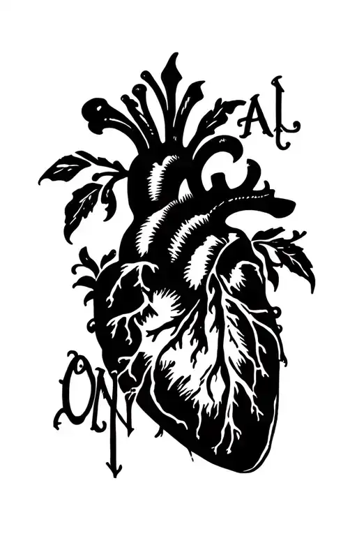 "Anal Only" Heart Outline tattoo design idea