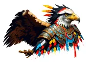 EAGLE AZTEC WARRIOR WEARING THE ARMOR OF GOD  tattoo design idea
