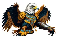 EAGLE AZTEC WARRIOR WEARING THE ARMOR OF GOD  tattoo design idea