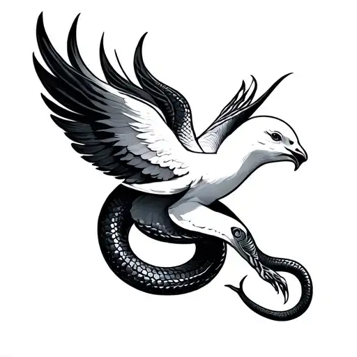 Serpent And Dove tattoo design idea