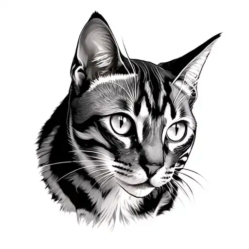bengal cats looking tattoo design idea