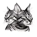 bengal cats looking tattoo design idea