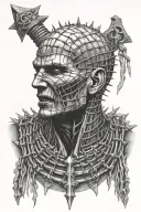 hellraiser pinhead screaming chains breaking and bursting tattoo design idea