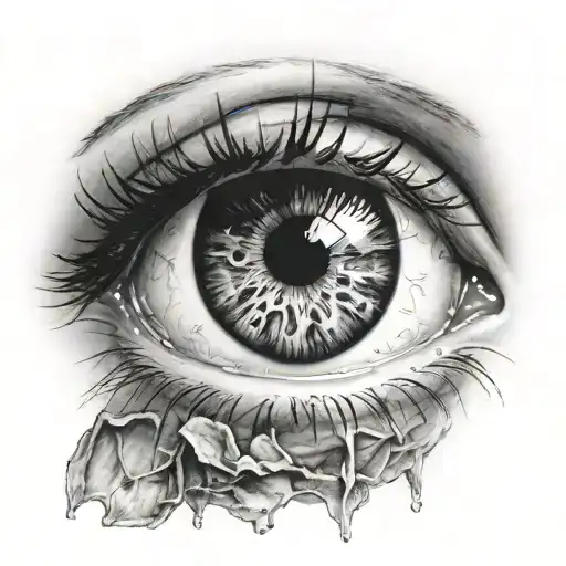 the realistic eye tattoo design idea