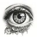 the realistic eye tattoo design idea
