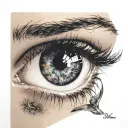 the realistic eye tattoo design idea