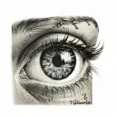 the realistic eye tattoo design idea