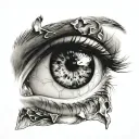 the realistic eye tattoo design idea